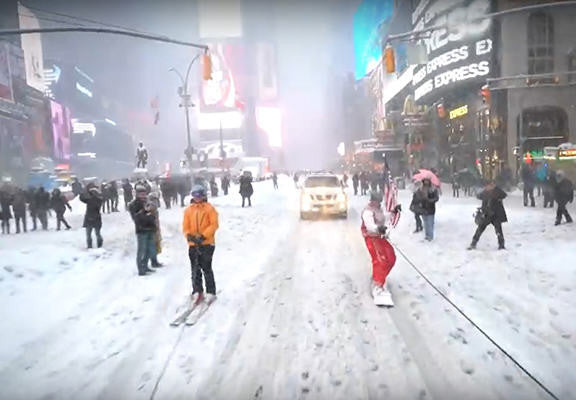 Snowboarding in... Manhattan?