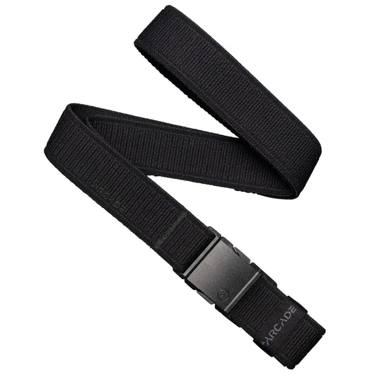 Arcade Belts A2 Unisex Adventure Belt: Heavy Duty Stretch, Metal Free Buckle - Black