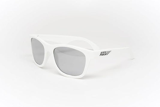 Babiators Boys' Wicked White/Mirrored Lenses-Aces Navigator