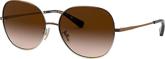 Coach Sunglasses HC 7108 933913 Brown Silver Gold Gradient